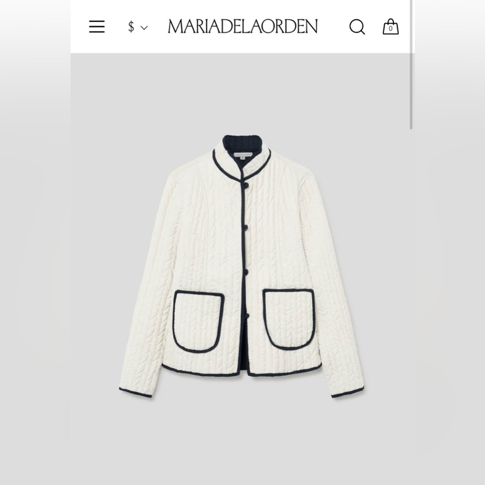 Maria De La Orden Fittonia Jacket Size L - White & Navy